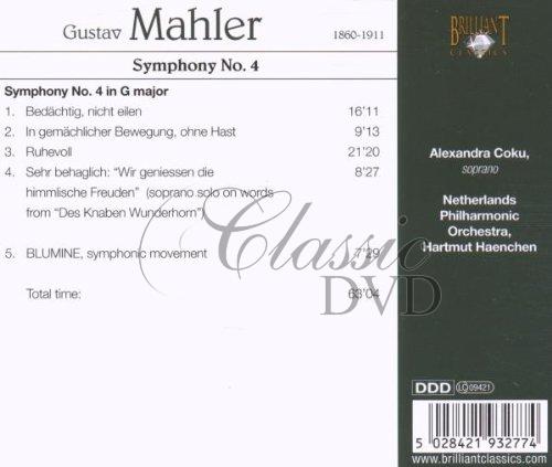 MAHLER Symfonie 4. Alexandra Coku. Netherlands Philharmonic. Haenchen (CD)
