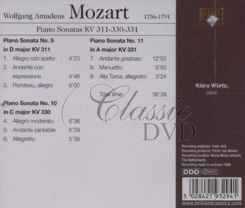 MOZART,W.A.: Klavírní sonáty KV 311-330-331 [Klára Würtz] (CD)