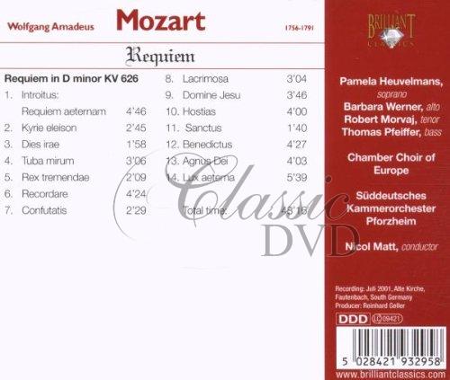 MOZART Requiem KV626. Chamber Choir of Europe, Nicol Matt (CD)