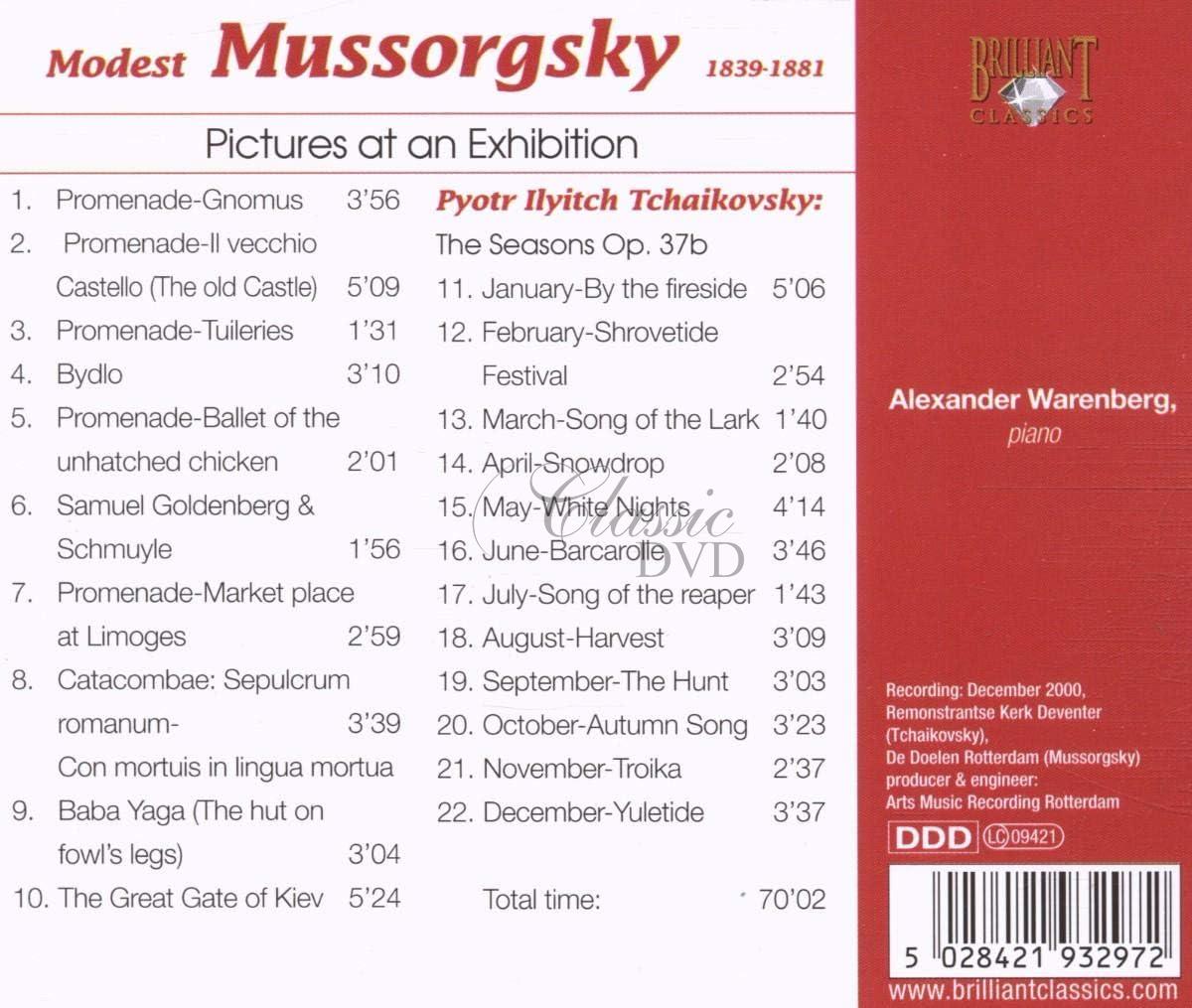MUSSORGSKY,M.: Pictures at an Exhibition - Obrázky z výstavy / TCHAIKOVSKY: THE SEASONS (CD)