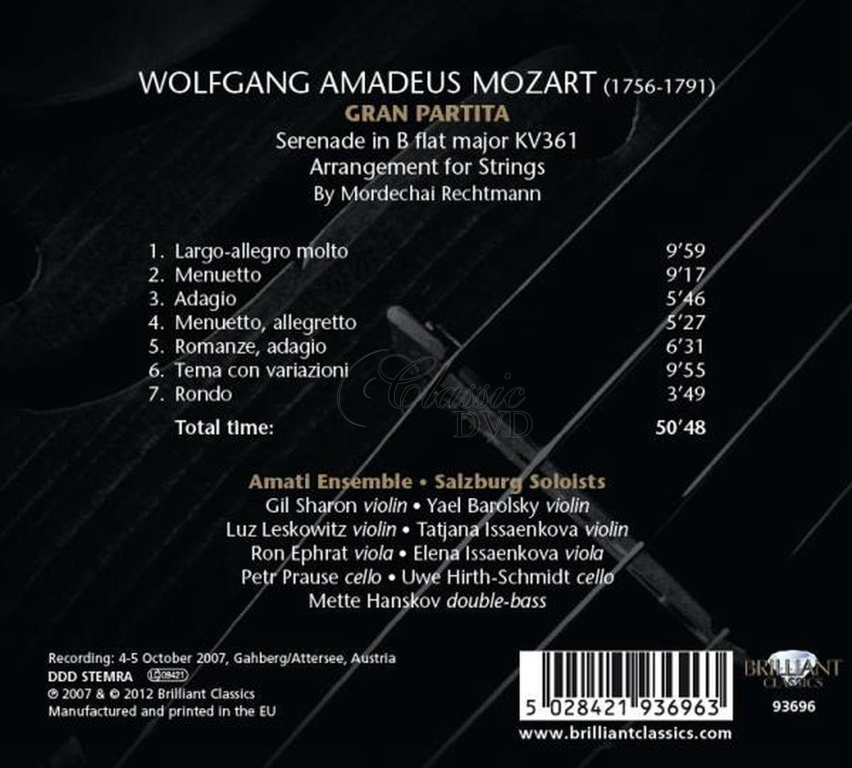 MOZART,W.A.: Gran Partita - Arrangement for Strings (CD)