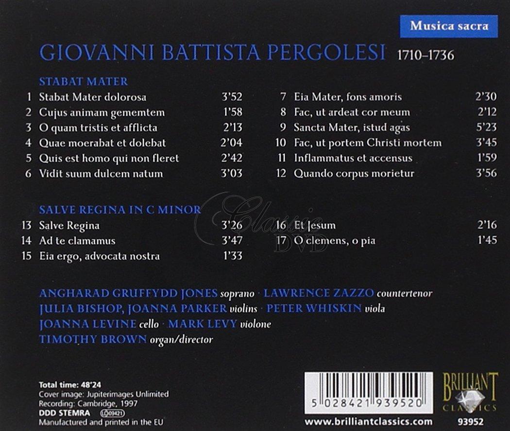 GIOVANNI BATTISTA PERGOLESI Stabat Mater - Salve Regina (CD)