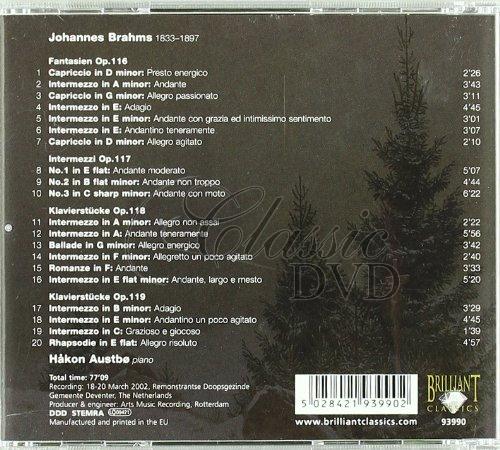 JOHANNES BRAHMS Late piano pieces - Klavierstücke Op. 116-119 / Håkon Austbø (CD)