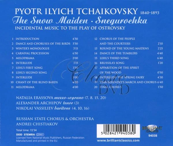 ČAJKOVSKIJ,P.I.: Snow maiden - Sněguročka - Sněhurka (CD)