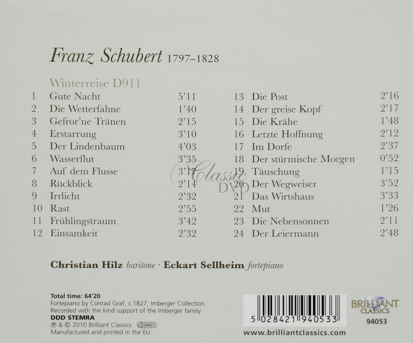 SCHUBERT,F.: Die Winterreise - Zimní cesta (CD)