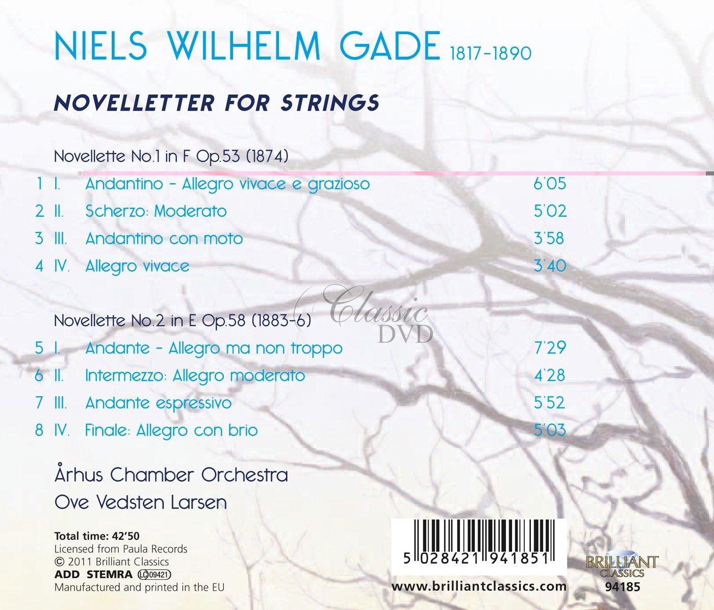 NIELS WILHELM GADE Novelletter for Strings (CD)