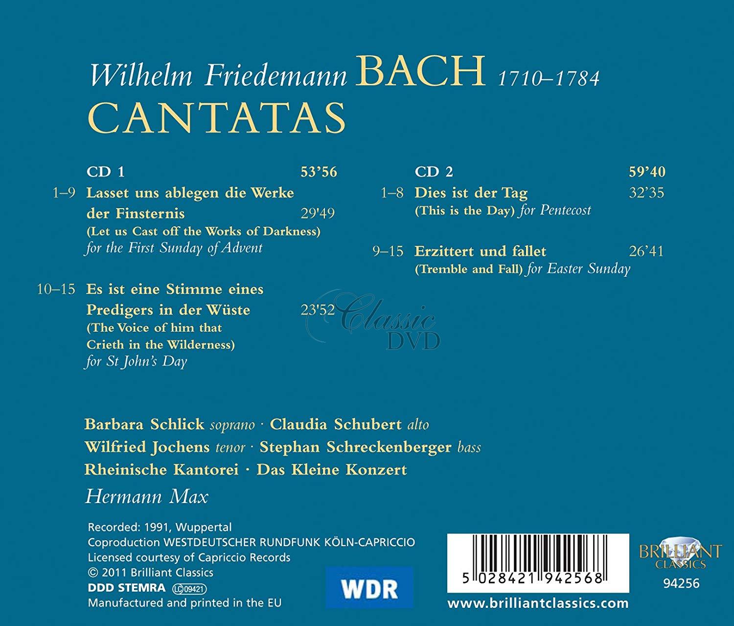 WILHELM FRIEDMANN BACH Cantatas (2CD)