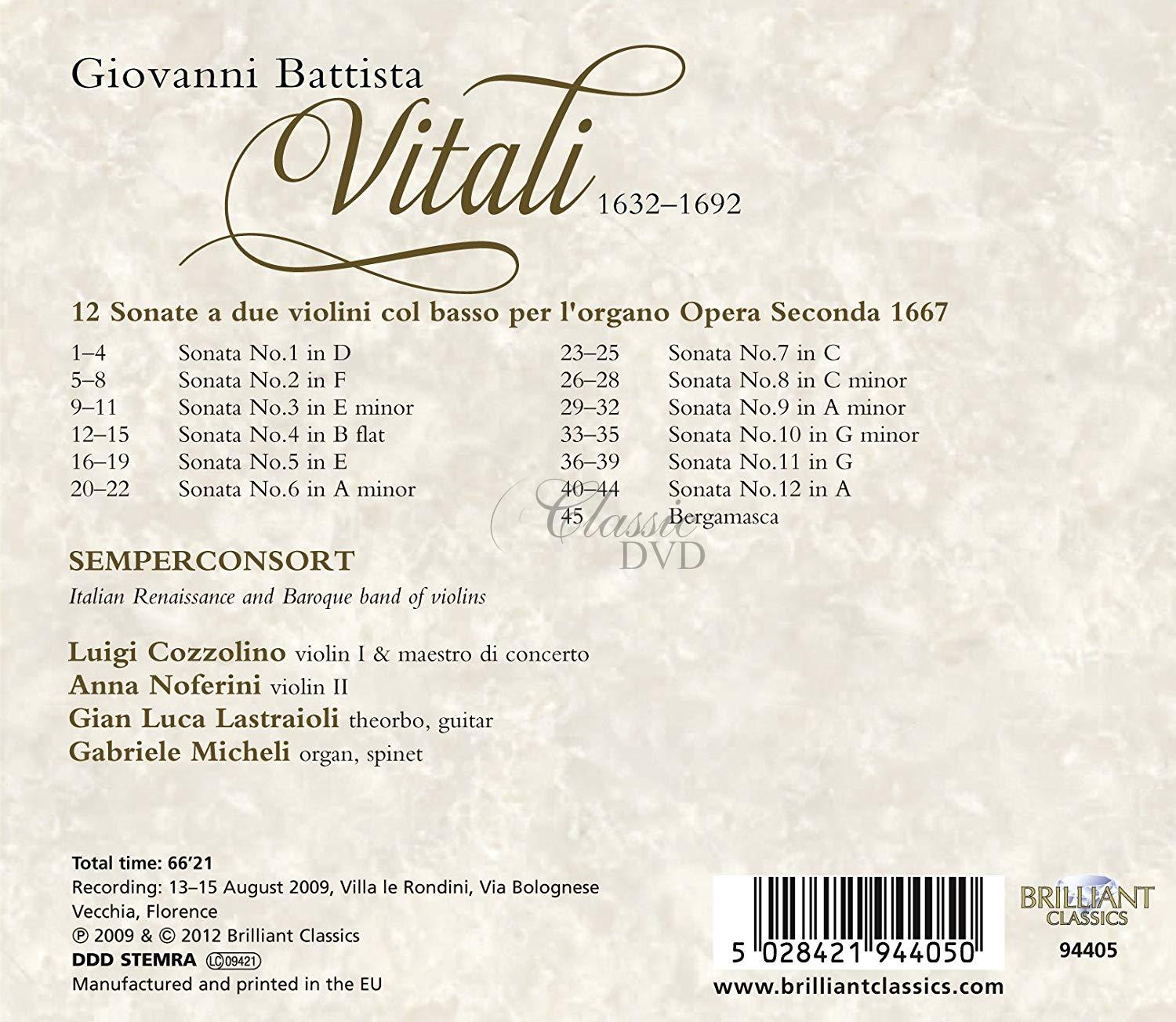 VITALI,G.B.: Trio Sonatas Op.2 (CD)