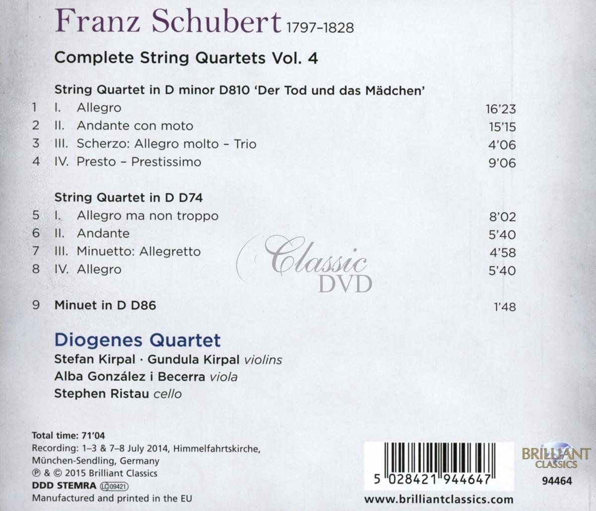 Schubert Complete String Quartets, volume 4 (CD)