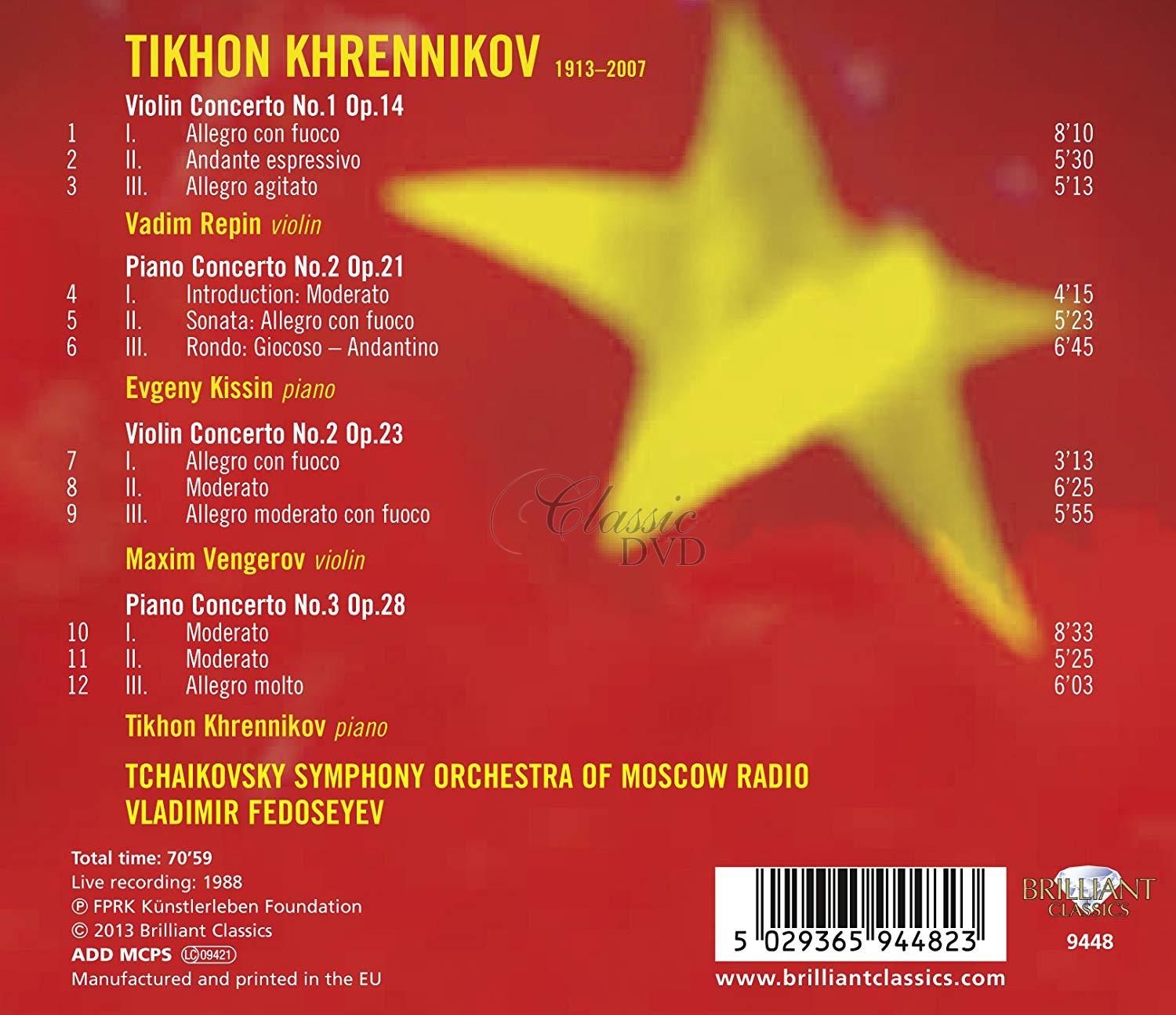 Khrennikov: Violin Concertos, Piano Concertos (CD)