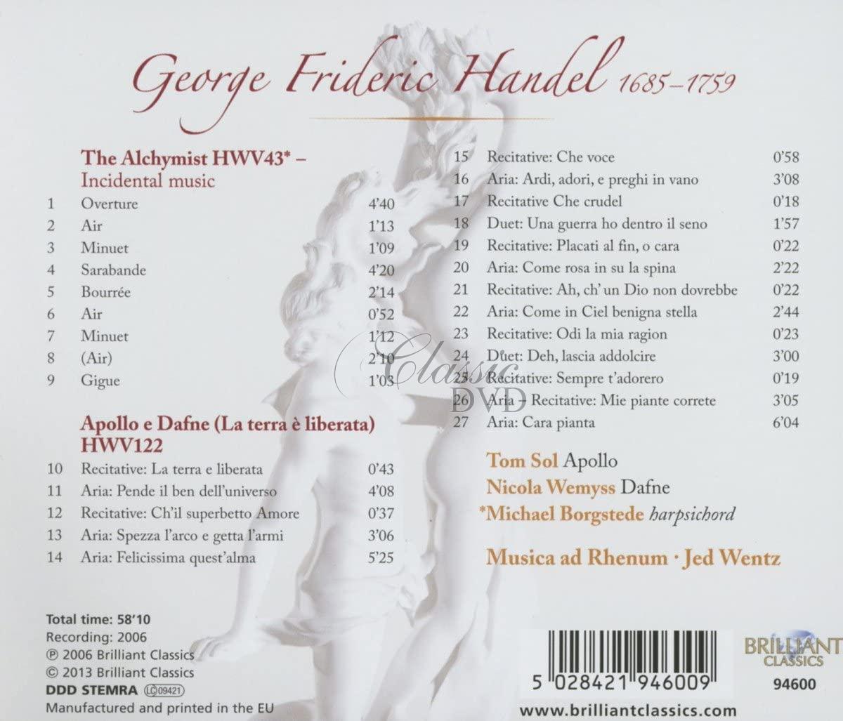 HÄNDEL,G.F.: Apollo e Dafne ‐ The Alchymist (CD)