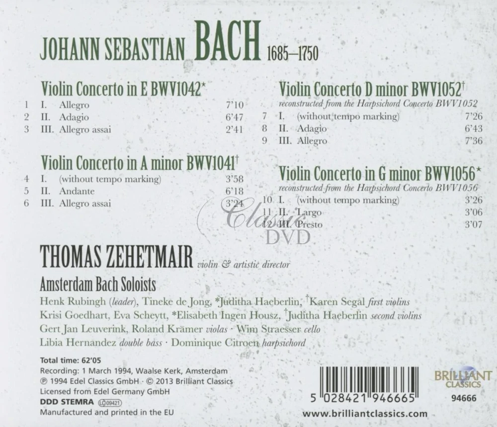 J.S. Bach: Violin Concertos (CD)
