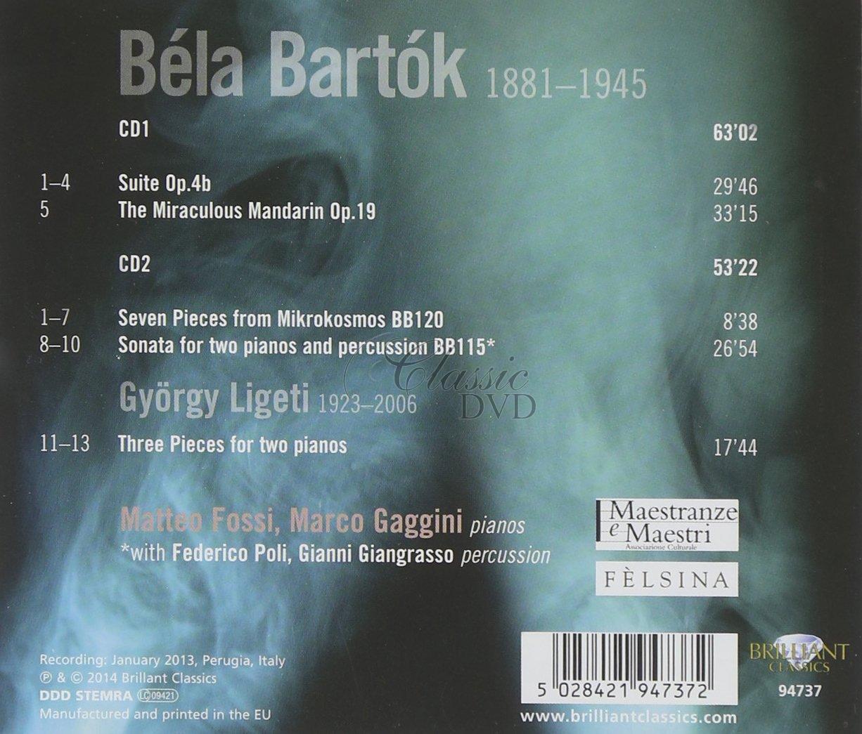 BELA BARTOK Complete Music for 2 pianos; Matteo Fossi, Marco Gaggini (2CD)