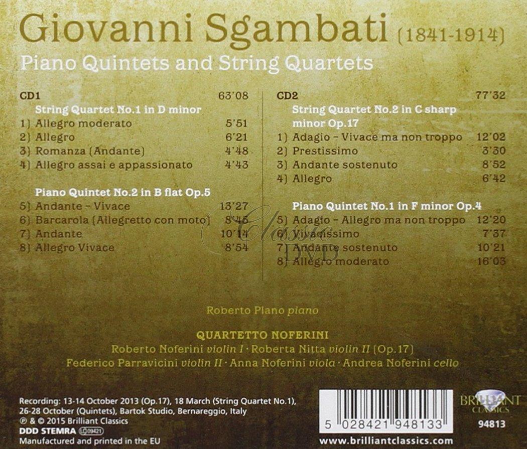 SGAMBATI Piano Quintets and String Quartets, Roberto Plano, Quartetto Noferini (2CD)