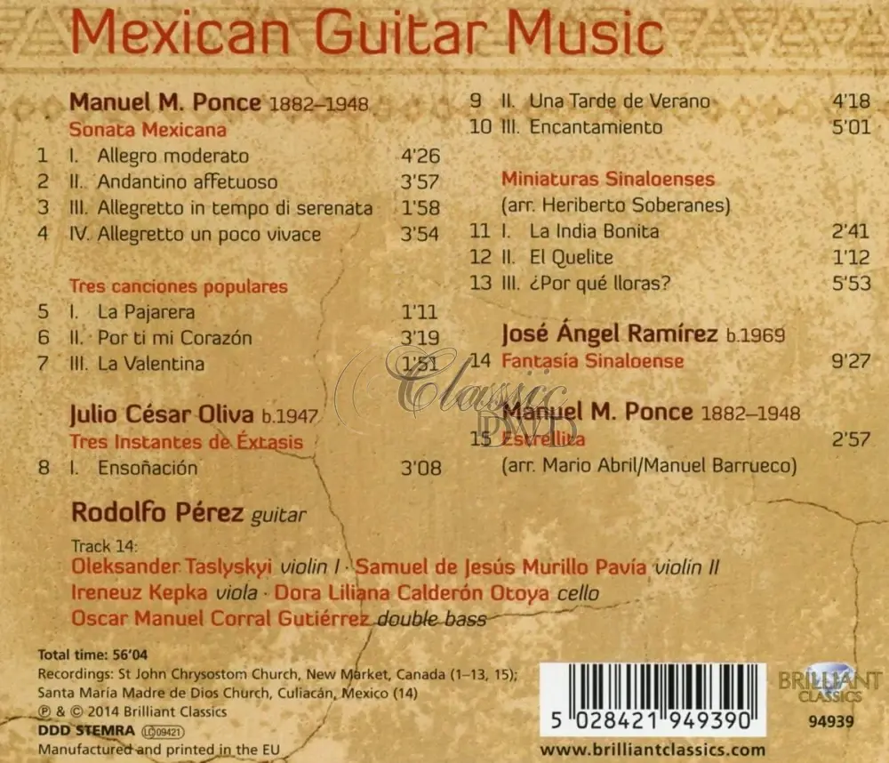 FANTASIA MEXICANA, Mexican Guitar Music. Rodolfo Perez (CD)