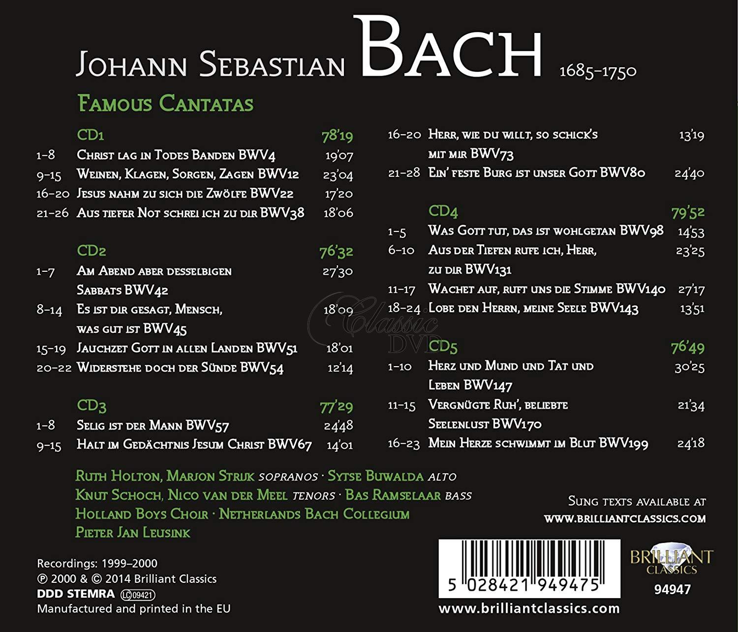 J.S.Bach: Famous Cantatas (5CD)