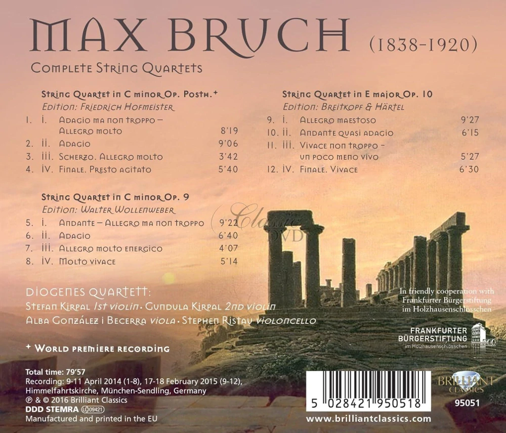 BRUCH: String Quartets Op.9, Op.10 and Op. Posth (CD)