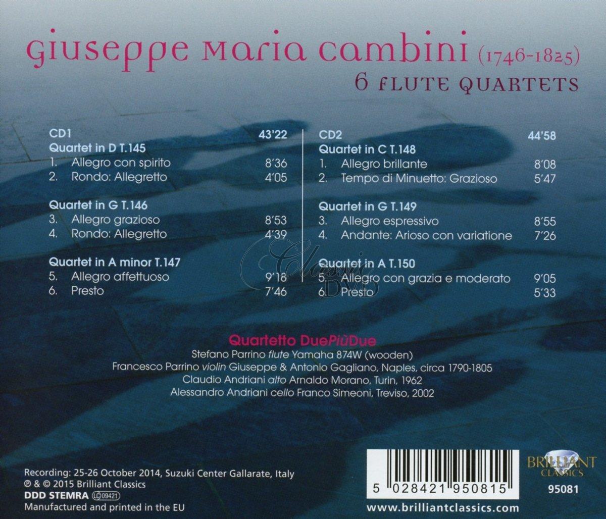 GIUSEPPE MARIA CAMBINI 6 Flute Quartets: Quartetto Due più Due (2CD)