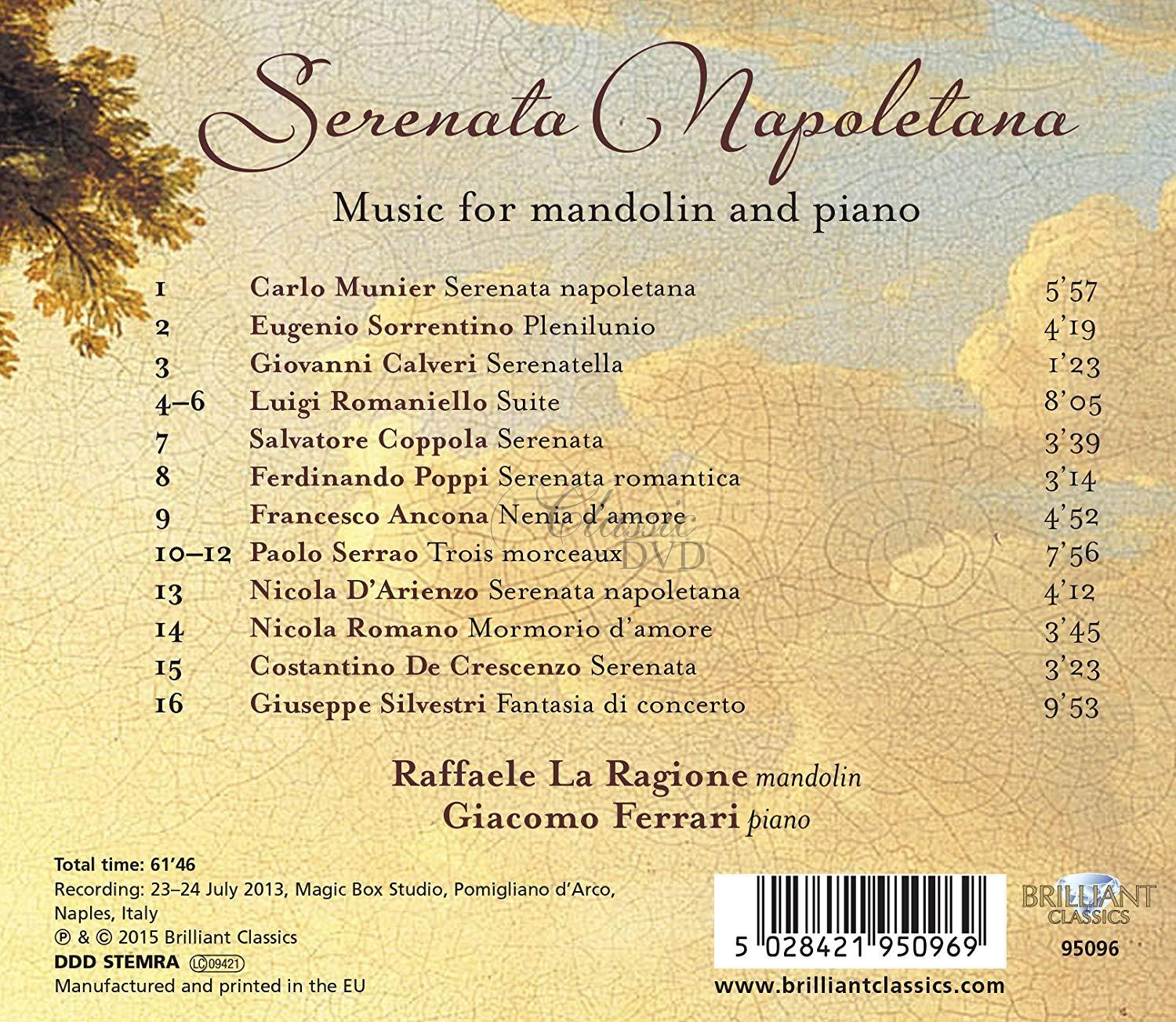SERENATA NAPOLETANA: Music for Mandolin and Piano (CD)