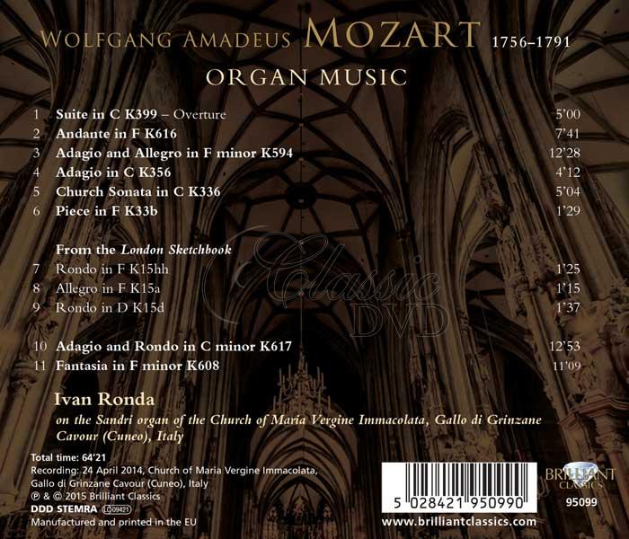 MOZART: Organ Music; Ivan Ronda (CD)