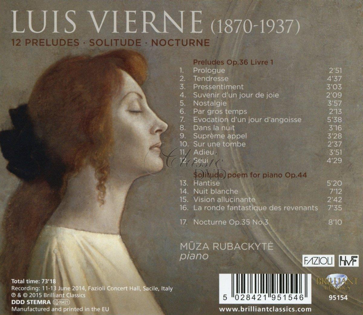 VIERNE: 12 Preludes, Solitude, Nocturne (CD)