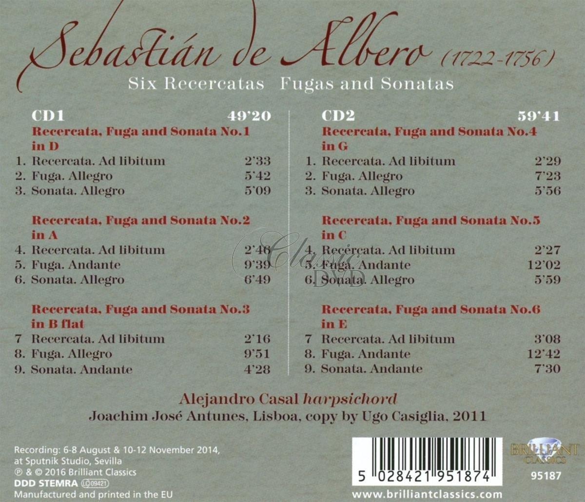 ALBERO: Six Recercatas, Fugas and Sonatas (2CD)