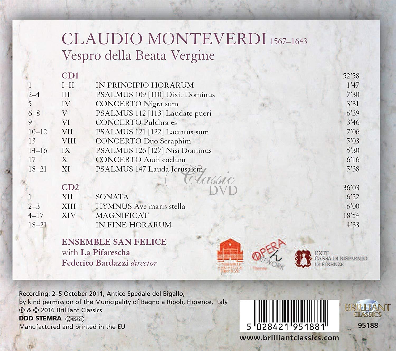 MONTEVERDI: Vespro della Beata Vergine (2CD)