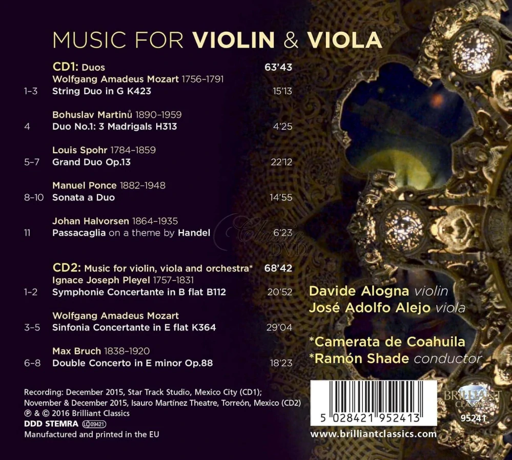 MUSIC FOR VIOLIN & VIOLA (2CD)