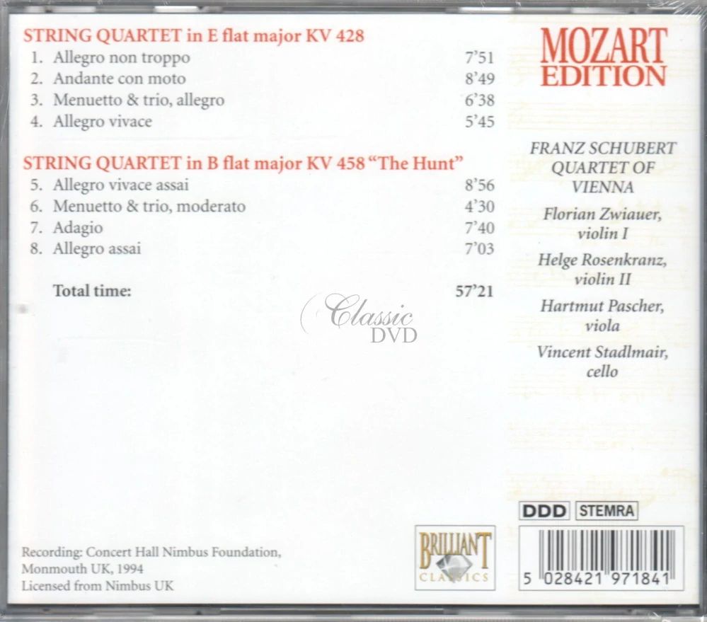 MOZART,W.A.: String Quartets KV 428 & KV 458 (CD)