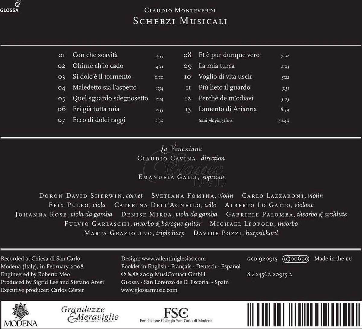 MONTEVERDI,C.: Scherzi Musicali (CD)