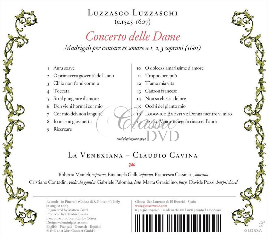 LUZZASCHI,L.: Concerto delle Donne - Madrigali per cantare et sonare (CD)