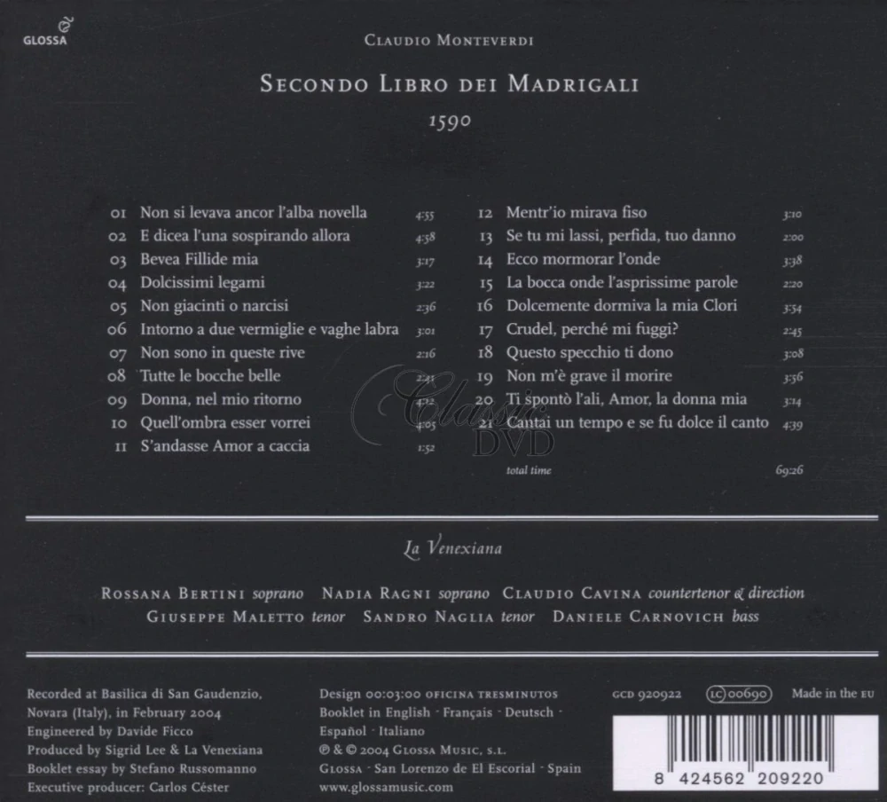MONTEVERDI,C.: Libro dei Madrigali 2. La Venexiana (CD)