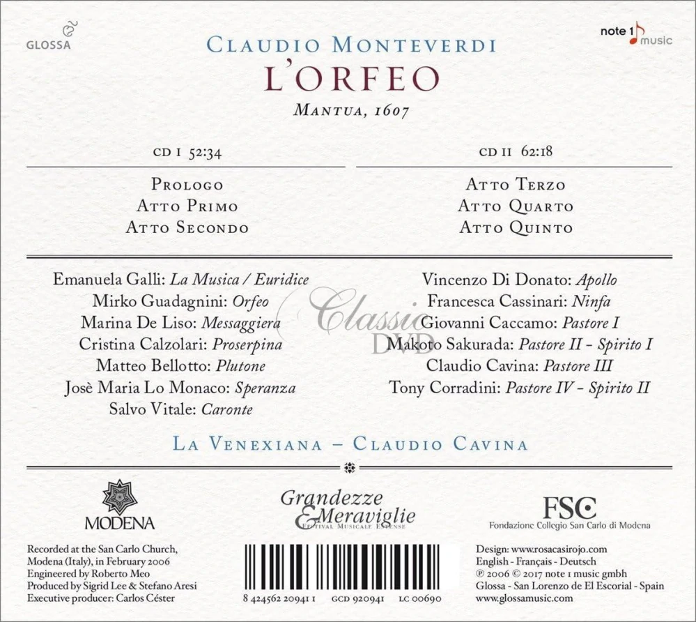 Monteverdi: L'Orfeo (2CD)
