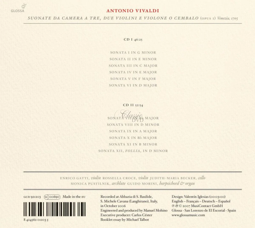 VIVALDI,A.: Trio Sonatas Op.1 (2CD)