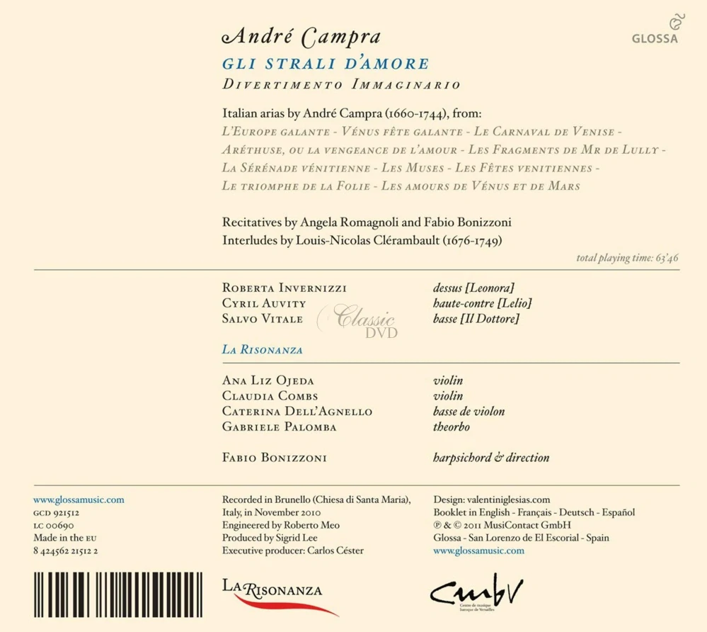CAMPRA,A.: Gli strali d’amore (CD)