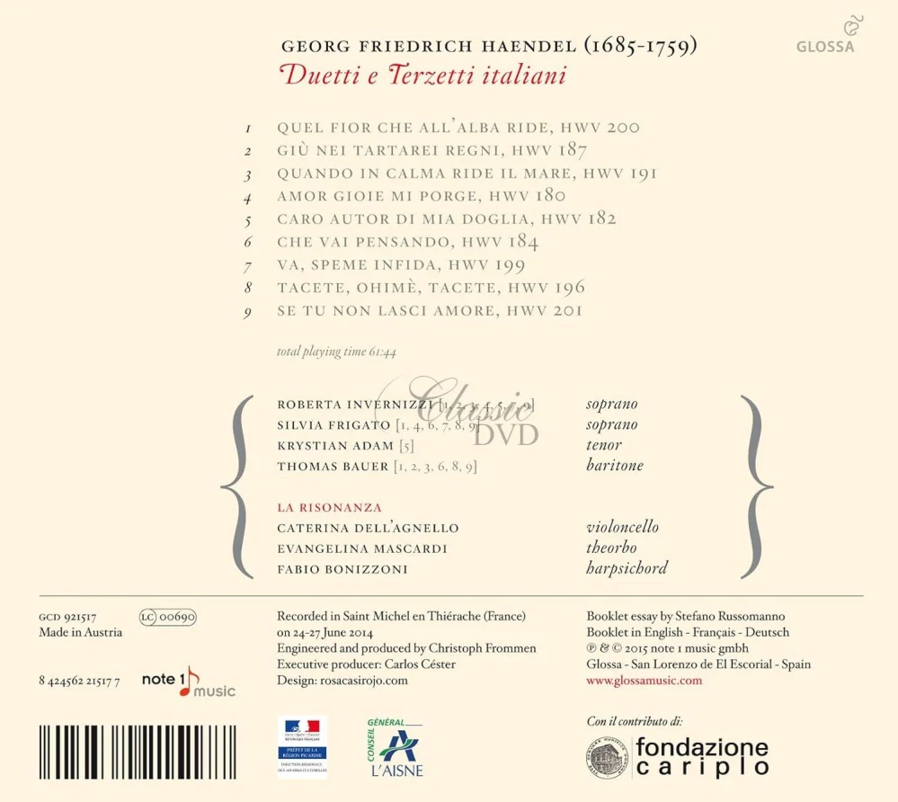 HANDEL Duetti e Terzetti italiani (CD)