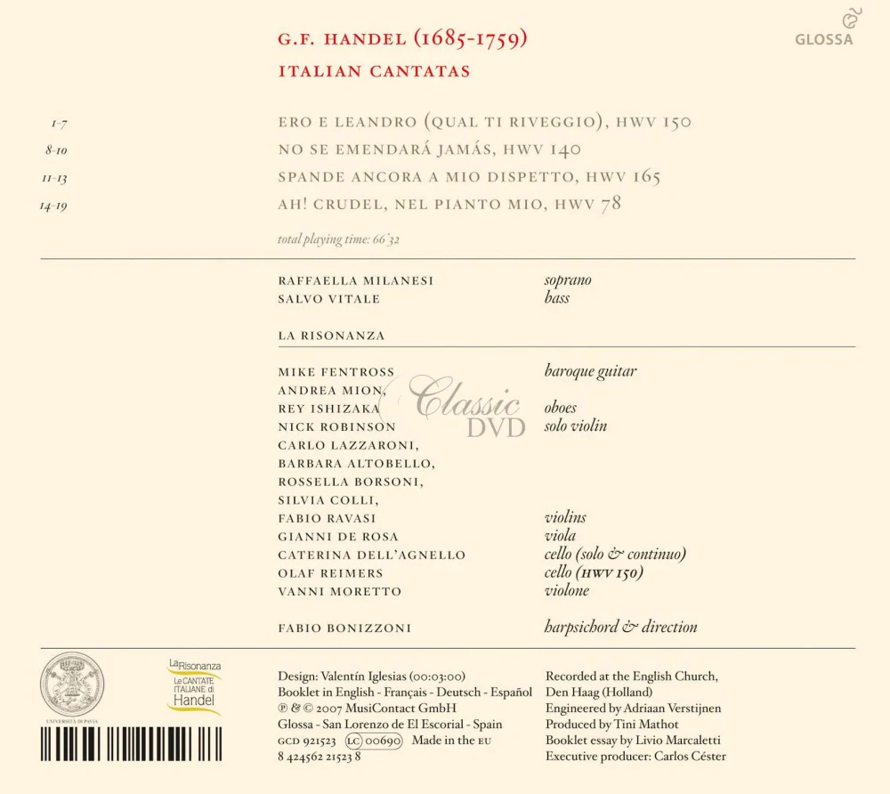 HÄNDEL,G.F.: Italian cantatas Vol.3 - Cantatas for Cardinal Ottoboni (CD)