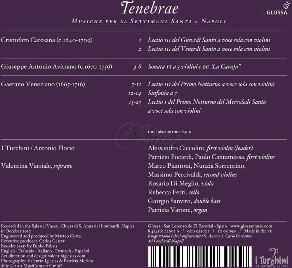 Tenebrae: Musiche per la Settimana Santa a Napoli / Neapolitan Music for Holy Week (CD)
