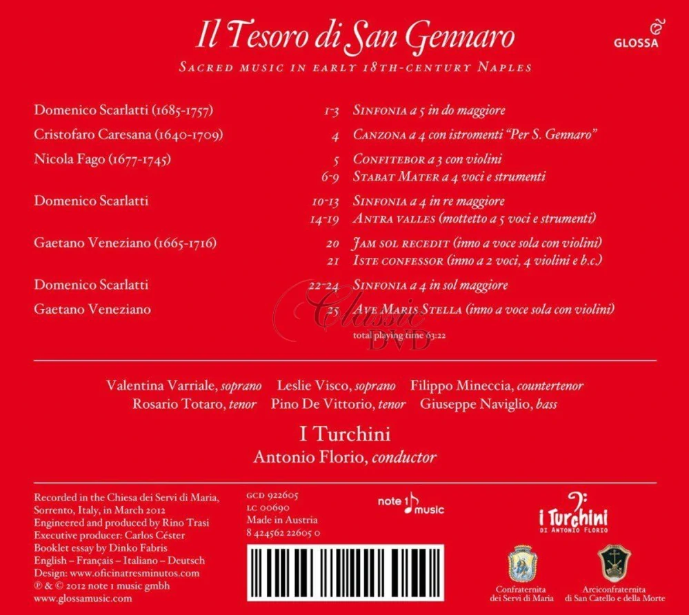 IL TRESORO DI SAN GENNARO - Sacred Music in Early 18th century Naples (CD)