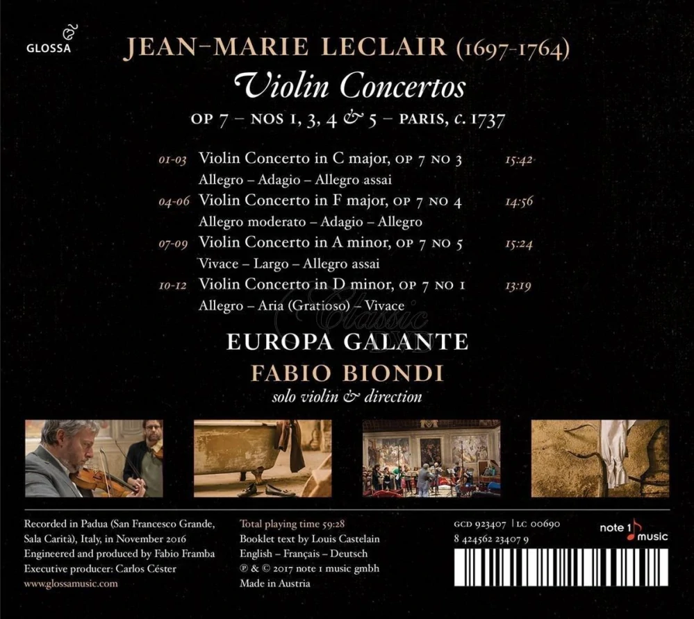 JEAN-MARIE LECLAIR Violin Concertos Op 7 - Nos 1, 3, 4 & 5 (CD)