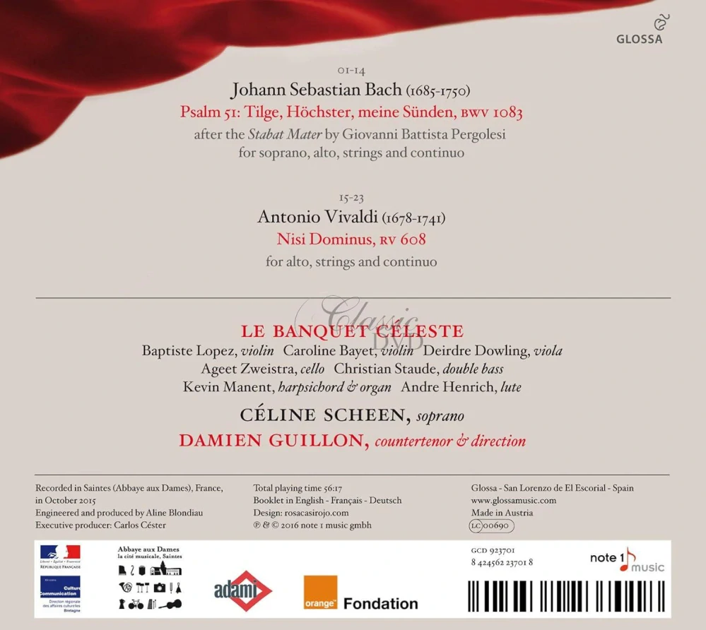 Bach - Psalm 51 Tilge, Hochster, BWV1083 / Vivaldi - Nisi Dominus (CD)
