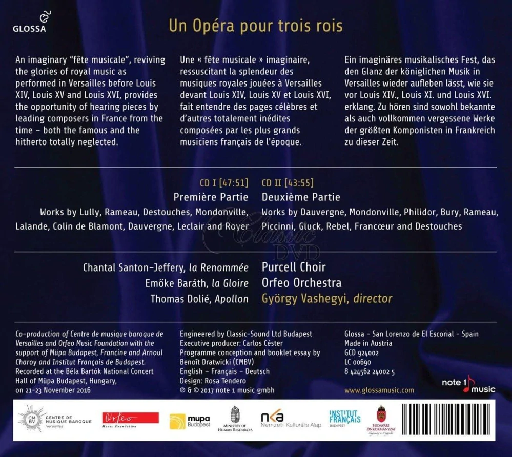 Lully, Rameau, Gluck: Un opéra pour trois rois (An Opera for Three Kings) (2CD)