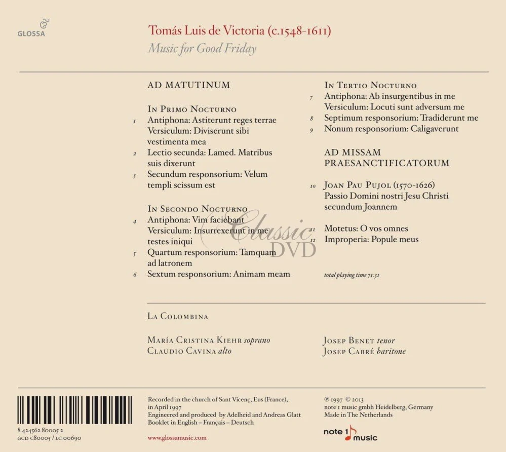 DE VICTORIA,T.L.: Music for Good Friday (CD)