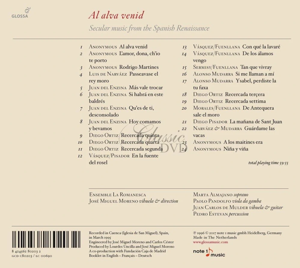 Al alva Venid - Secular music from the Spanish Renaissance (CD)