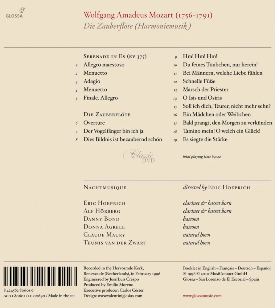 MOZART,W.A.: Die Zauberflöte / Harmoniemusik (CD)