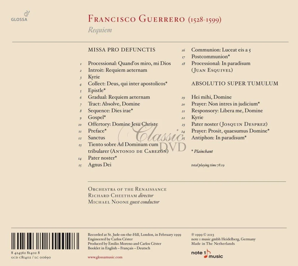 Francisco Guerrero: Requiem (CD)