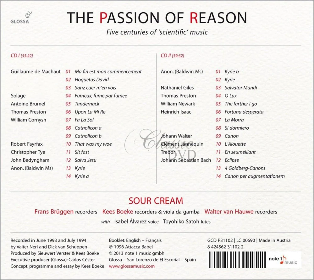 THE PASSION OF REASON  Five centuries of ‘scientific’ music (2CD)