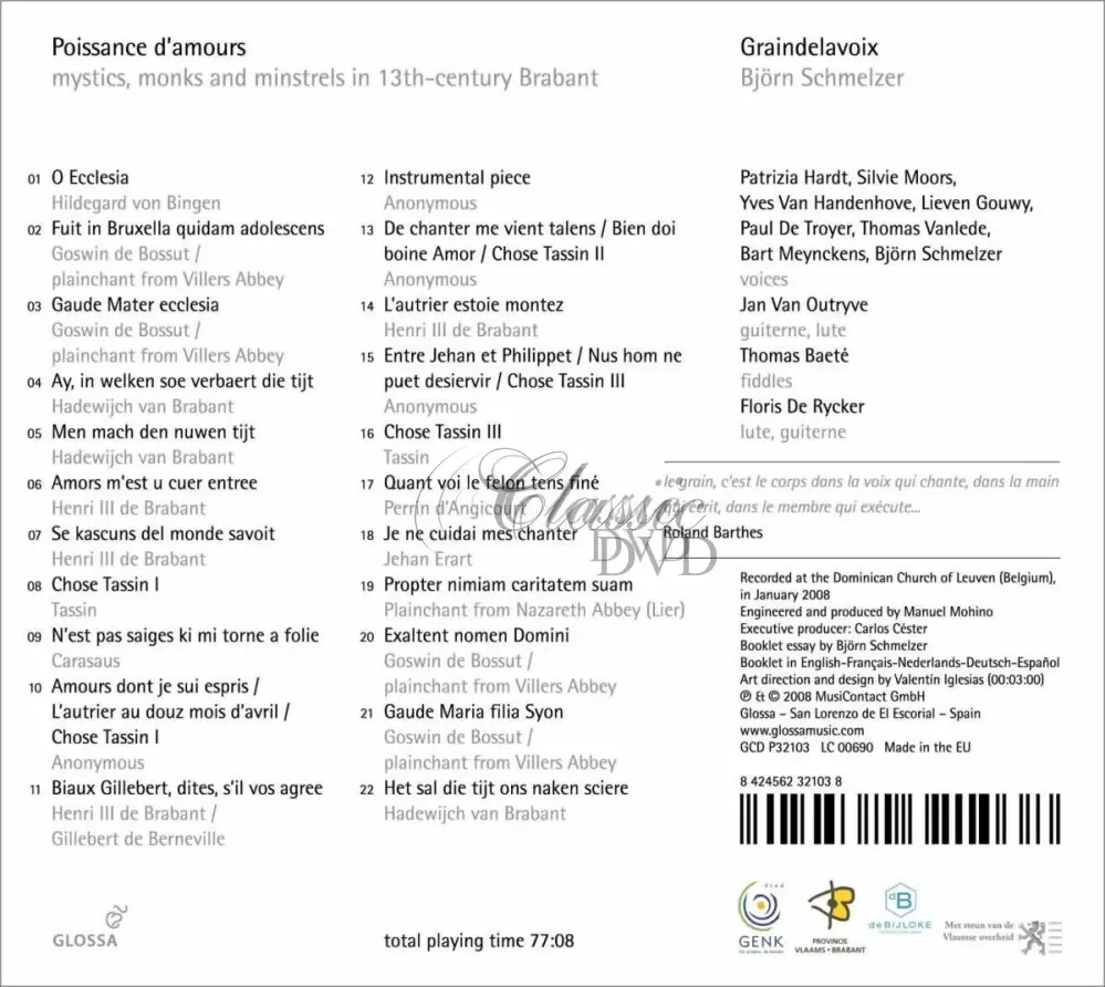 POISSANCE D`AMOURS: Mystics, Monks And Minstrels In 13th-century Brabant (CD)