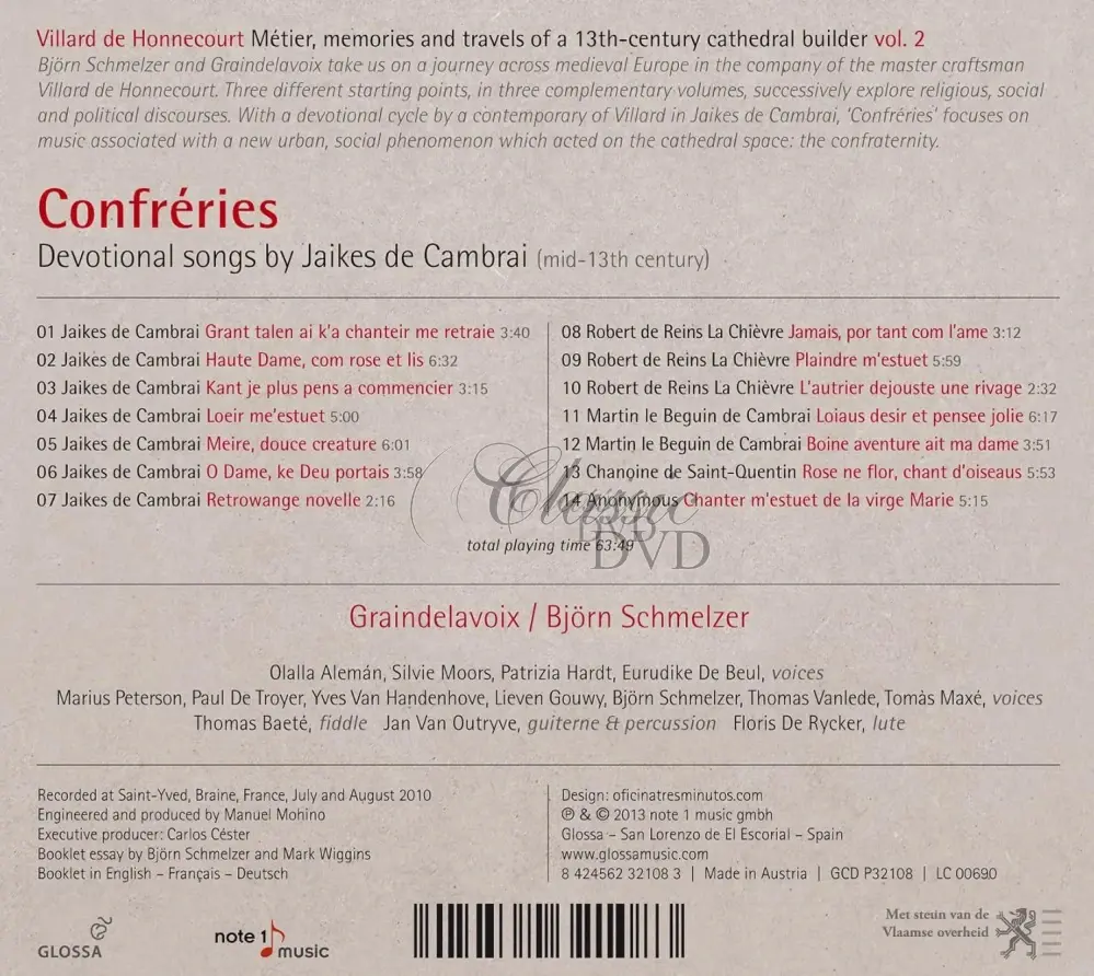 CONFRÉRIES - Devotional Songs by Jaikes de Cambrai (CD)