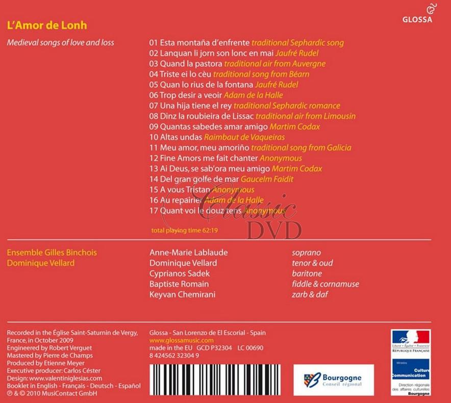 L’AMOR DE LONH: Medieval songs of love and loss (CD)